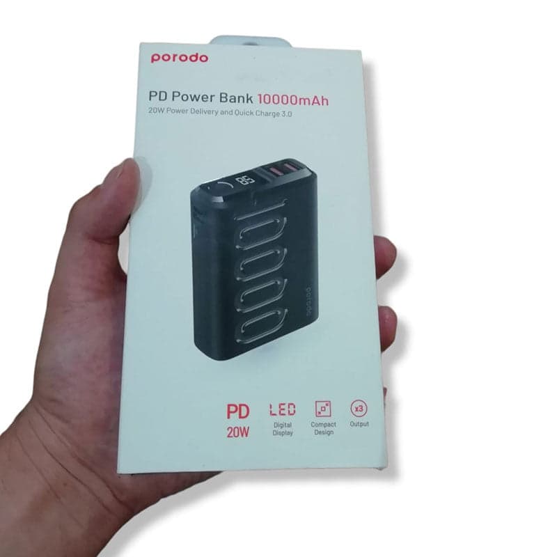 پاور بانک 10000 میلی آمپر پورودو مدل PORODO PD-1092-BK Power Bank — تصویر ۶