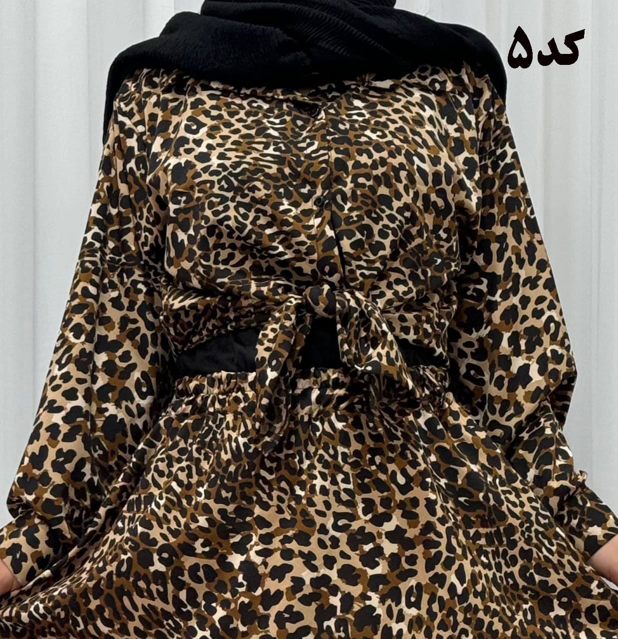 شومیز زنانه مجلسی پلنگی کرپ الیزه — تصویر ۸