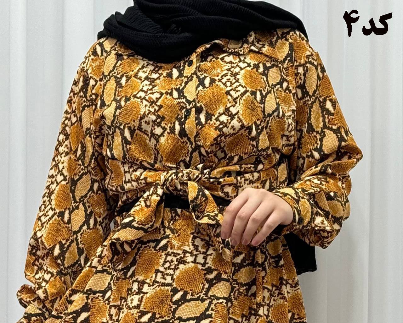 شومیز زنانه مجلسی پلنگی کرپ الیزه — تصویر ۷
