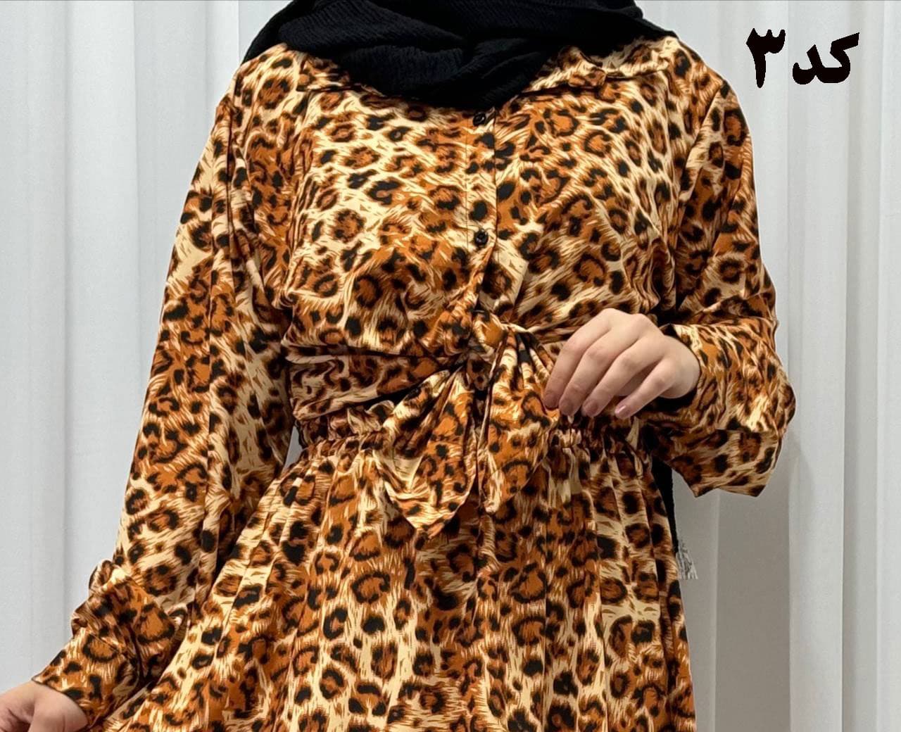 شومیز زنانه مجلسی پلنگی کرپ الیزه — تصویر ۶