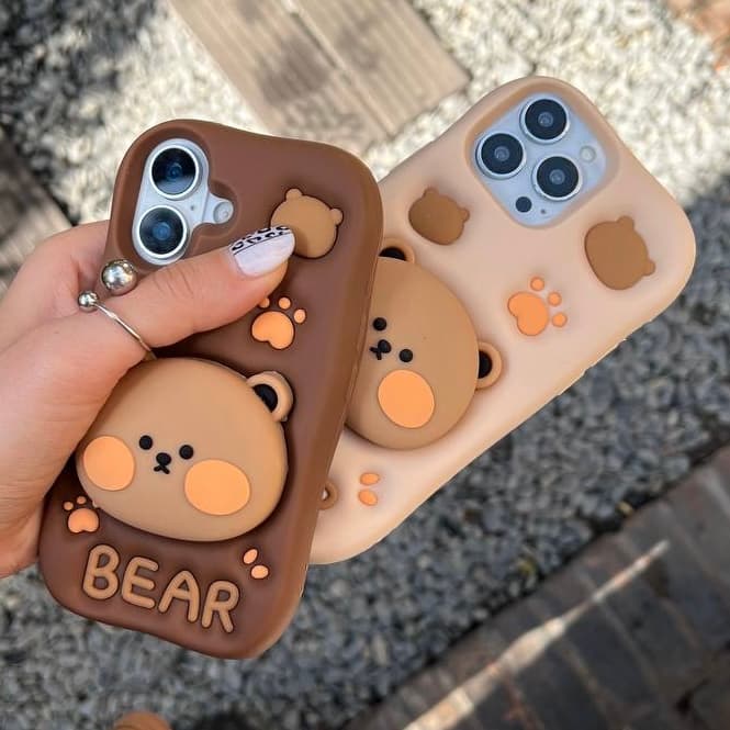 قاب bear استندشو رنگ قهوه ای (آیفون سامسونگ شیائومی)