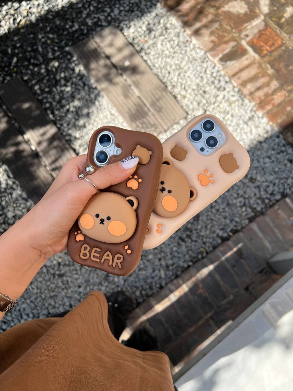 قاب bear استندشو رنگ قهوه ای (آیفون سامسونگ شیائومی) — تصویر ۲