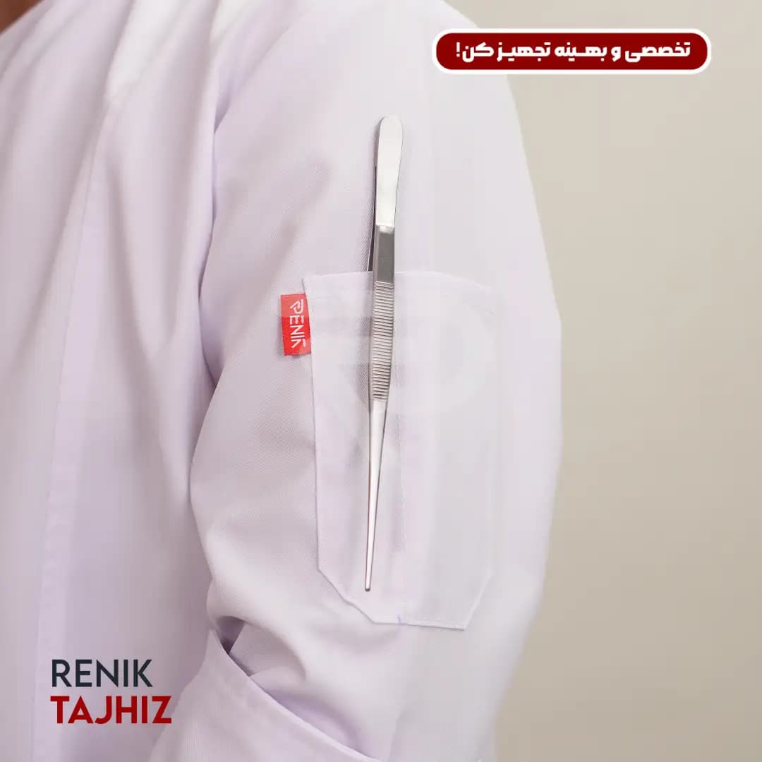 روپوش (کت سر آشپز) زیپ دار سفید CHEF’S COAT — تصویر ۲