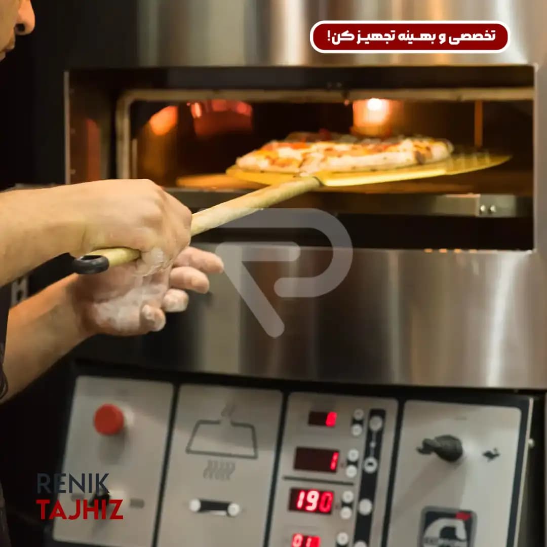 پارو پیتزا مربع پانچ طلایی دسته 120 — تصویر ۲