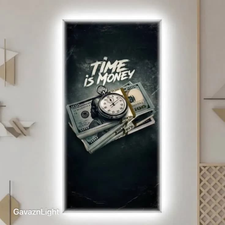 تابلو بک لایت time is money