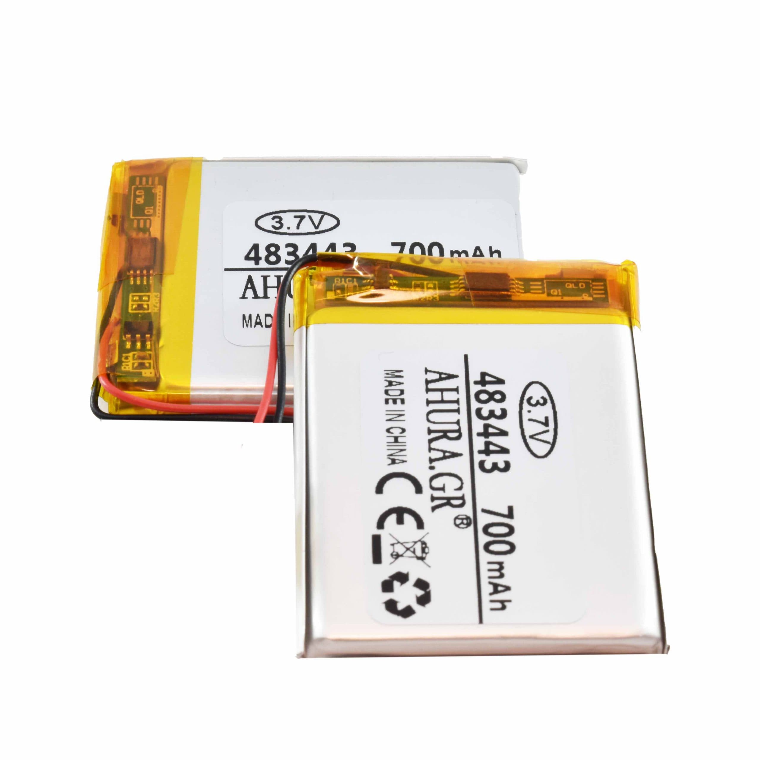 باتری لیتیوم پلیمر 3.7v ظرفیت 700mA ابعاد 483443 — تصویر ۲