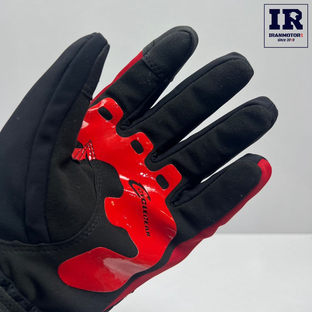 دستکش زمستانی موتور سیکلت cycle gear مشکی قرمز — تصویر ۲