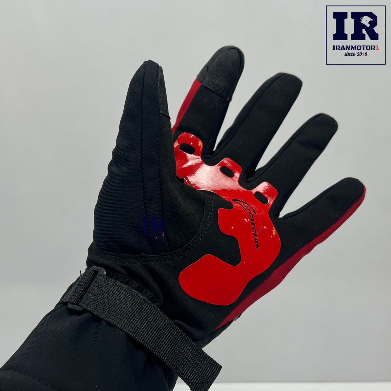 دستکش زمستانی موتور سیکلت cycle gear مشکی قرمز — تصویر ۳