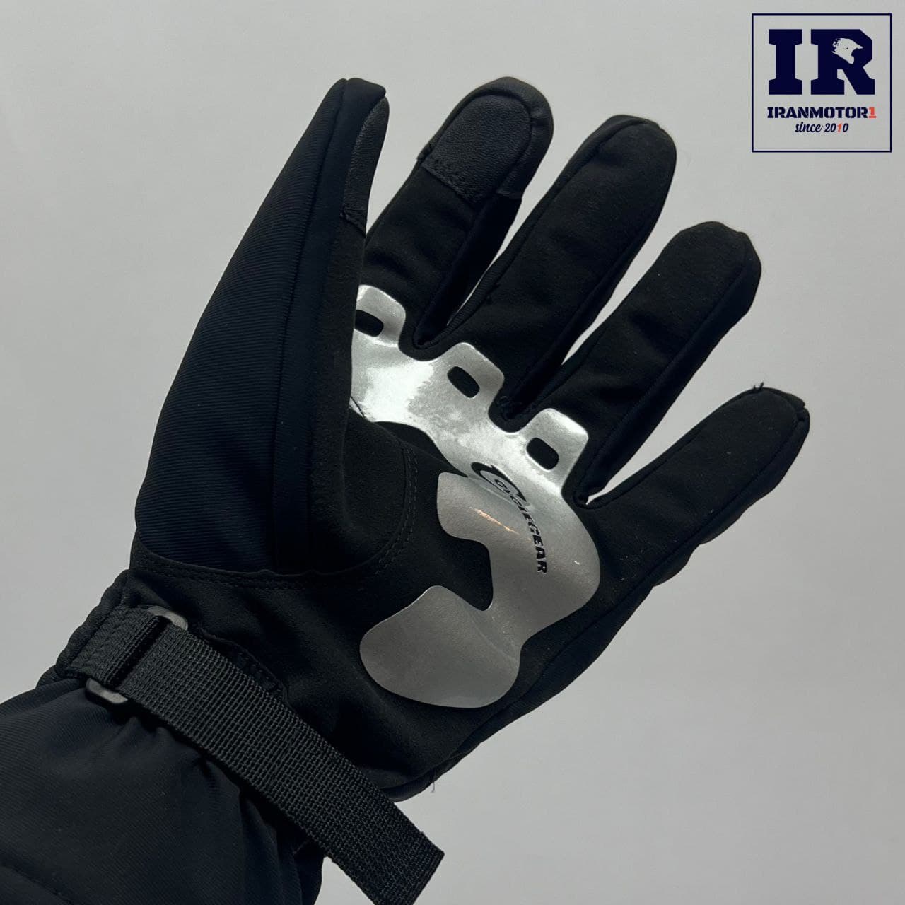 دستکش زمستانی موتور سیکلت cycle gear مشکی طوسی — تصویر ۲