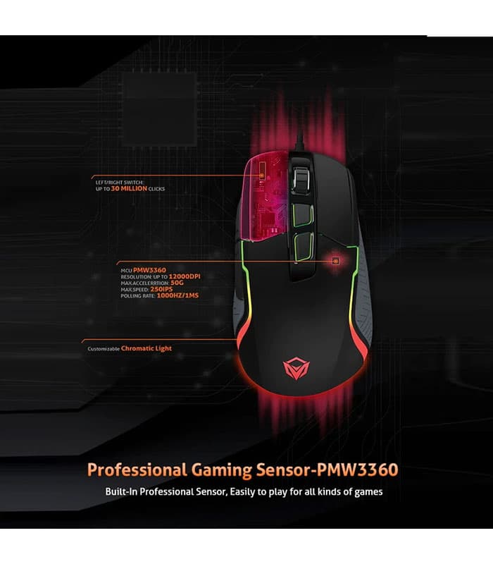 موس سیم دار گیمینگ MeeTion -G3360 — تصویر ۱۲