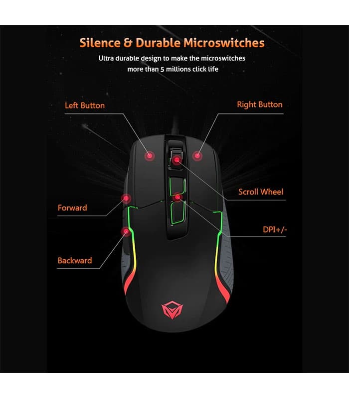 موس سیم دار گیمینگ MeeTion -G3360 — تصویر ۱۱