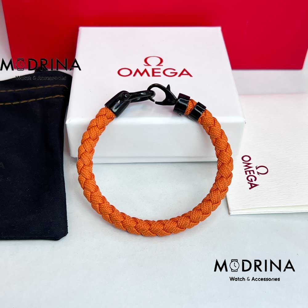 دستبند امگا کنفی نارنجی مشکی 007 مستر OMEGA BRACELET