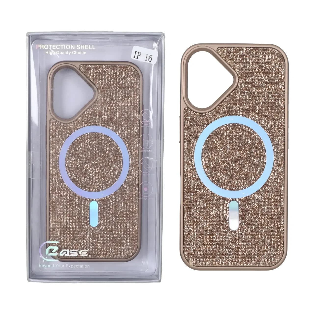 قاب C Case نگین دار MagSafe هولوگرامی محافظ لنزدار Apple iPhone 16 — تصویر ۲