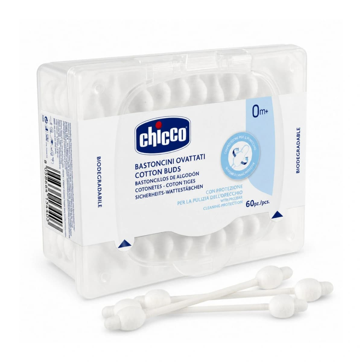 گوش پاک کن 60 عددی محافظ دار نوزاد برند چیکو Chicco اورجینال