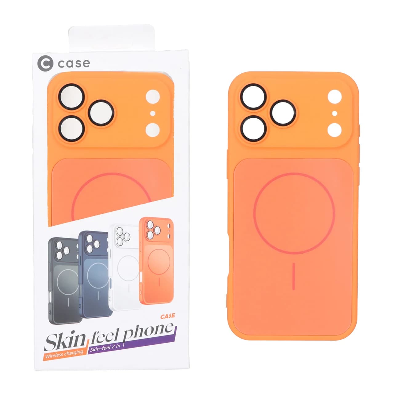 قاب C Case سیلیکونی PVD MagSafe محافظ لنز گلس دار Apple iPhone 17 Pro Max — تصویر ۲