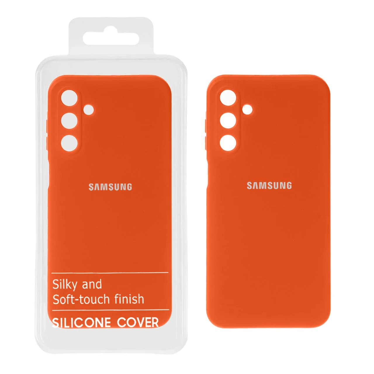 قاب نیو سیلیکون محافظ لنزدار Samsung Galaxy A15 – RFF – نارنجی (پک دار)