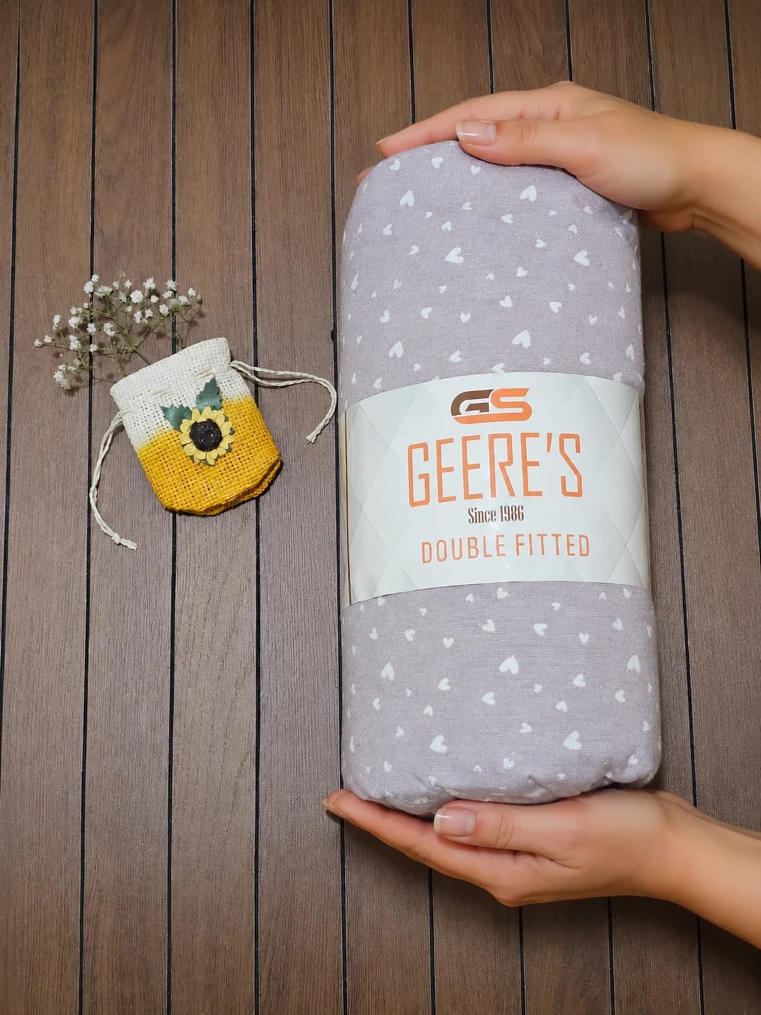 روتختی دونفره سه تیکه فلانل تمام پنبه Geere’s طرح مینیمال کد 3