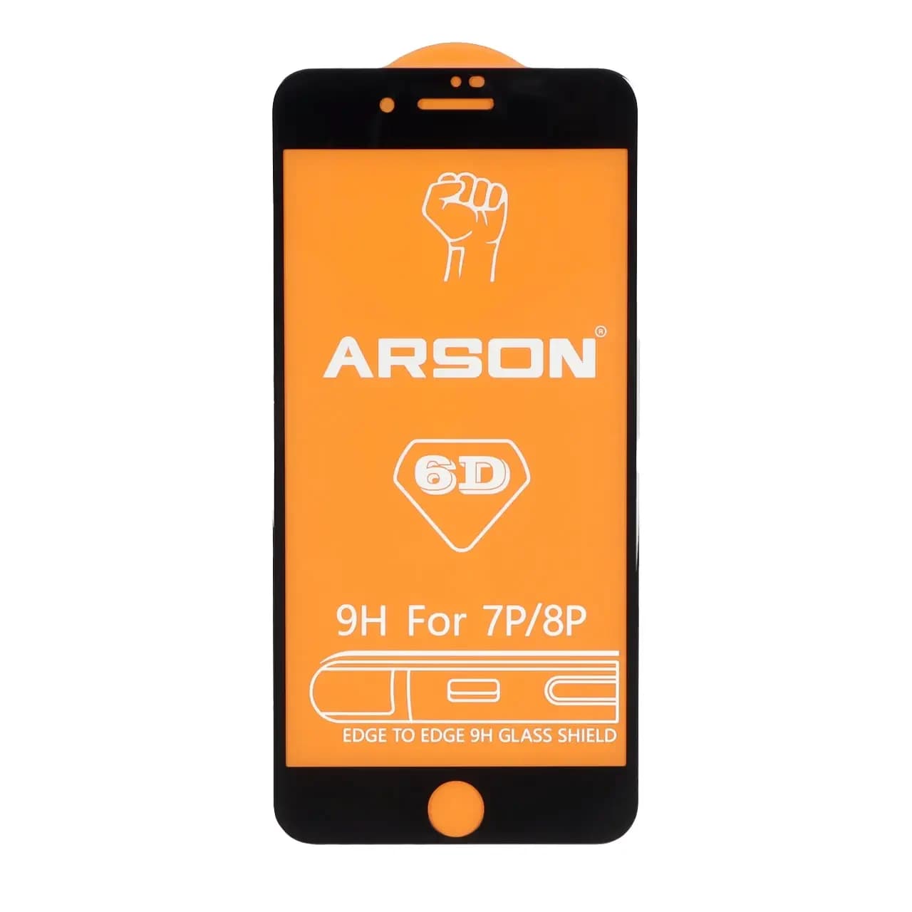 محافظ صفحه نمایش شیشه ای Full Cover Arson 6D مدل Apple iPhone 7 Plus / iPhone 8 Plus – مشکی