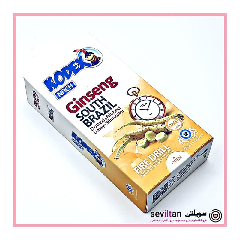 کاندوم تاخیری و خاردار جینسینگ کدکس مدل Ginseng بسته 12 عددی