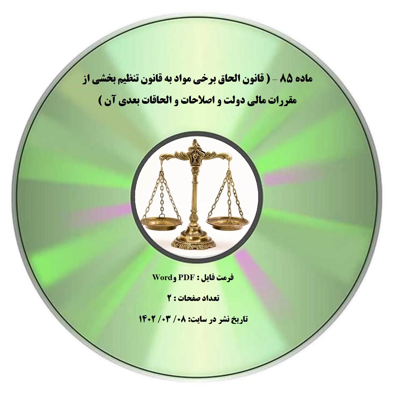 ماده 85 – ( قانون الحاق برخی مواد به قانون تنظیم بخشی از مقررات مالی دولت و اصلاحات و الحاقات بعدی آن )
