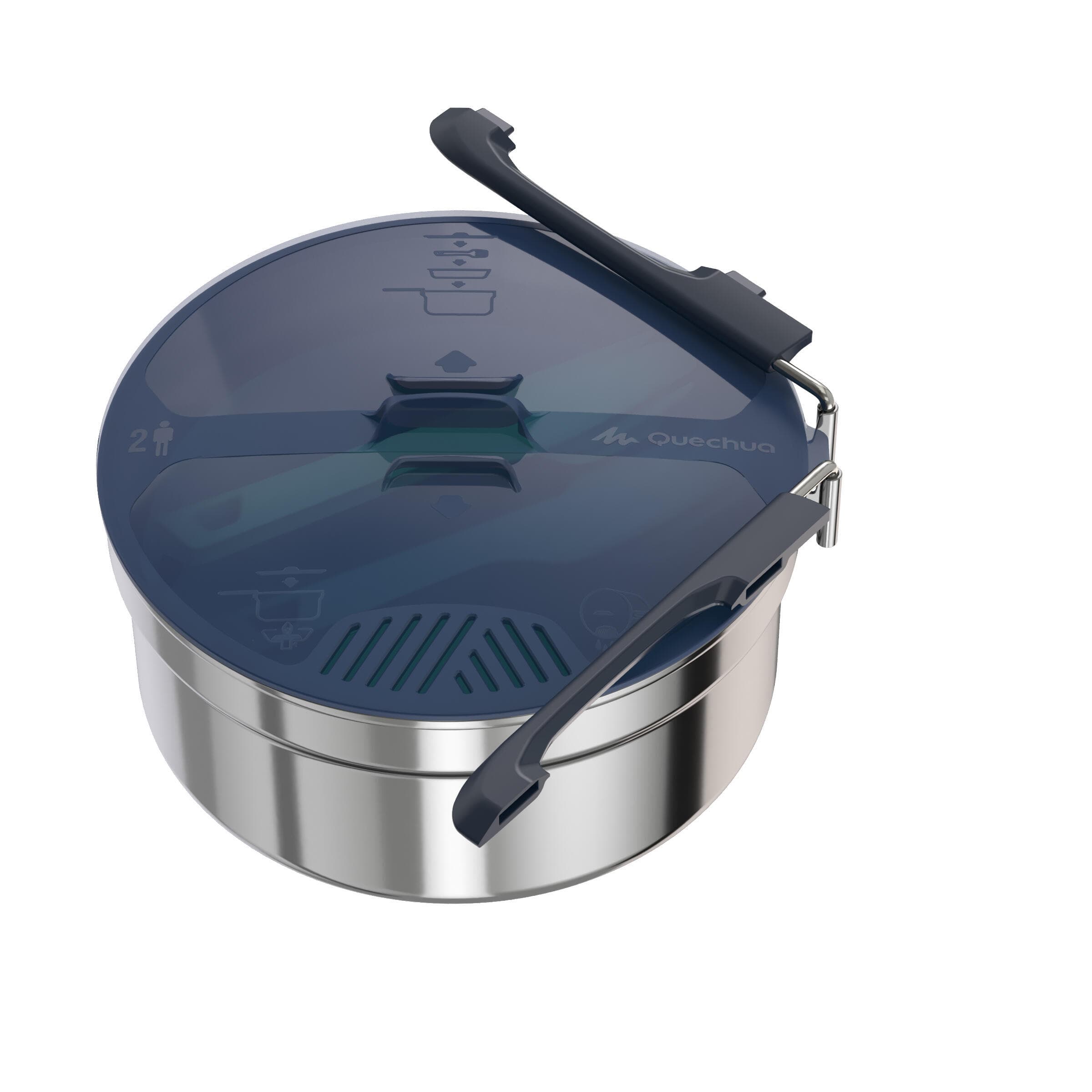 ست ظروف غذاخوری کچوا – 2 نفره Quechua Camping Dinner Set – 2 Person – Stainless Steel – MH100 — تصویر ۴