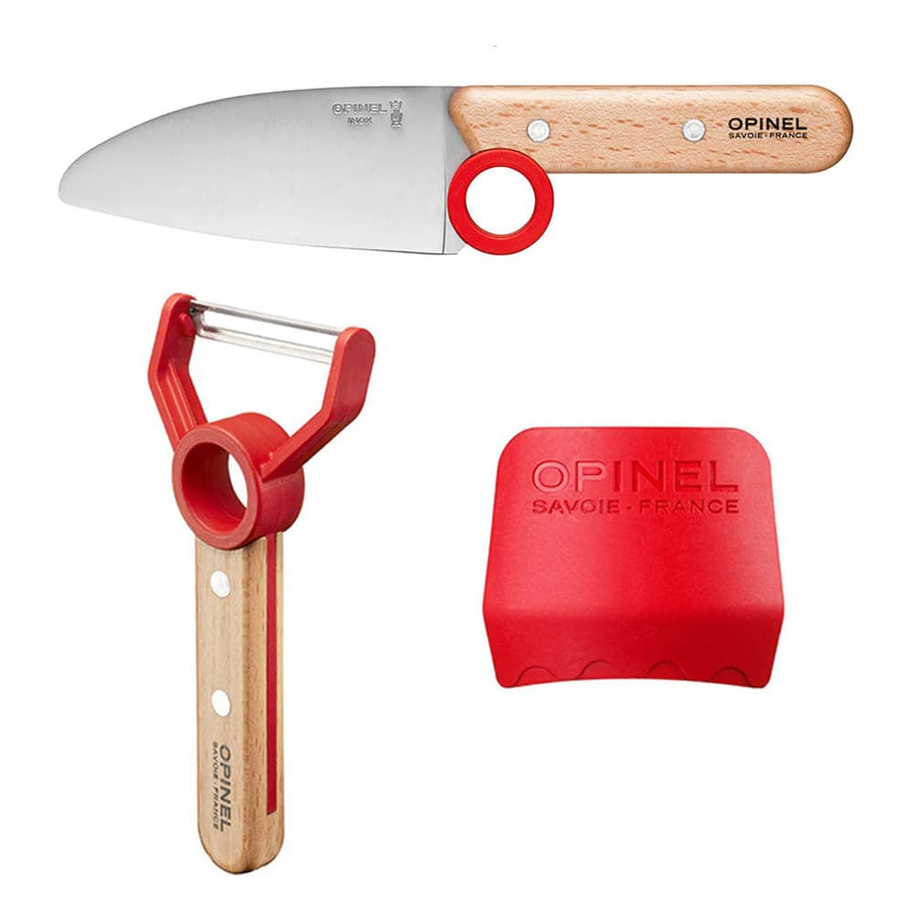 ست کارد و پوست کن آشپزی اپینل – حلقه محافظ انگشت Opinel Le Petit Chef – 3pc. Set
