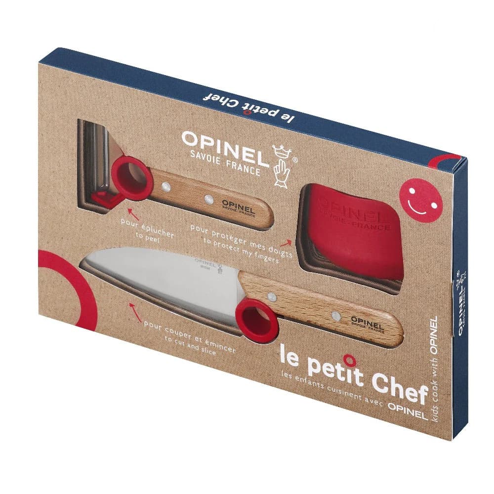 ست کارد و پوست کن آشپزی اپینل – حلقه محافظ انگشت Opinel Le Petit Chef – 3pc. Set — تصویر ۸