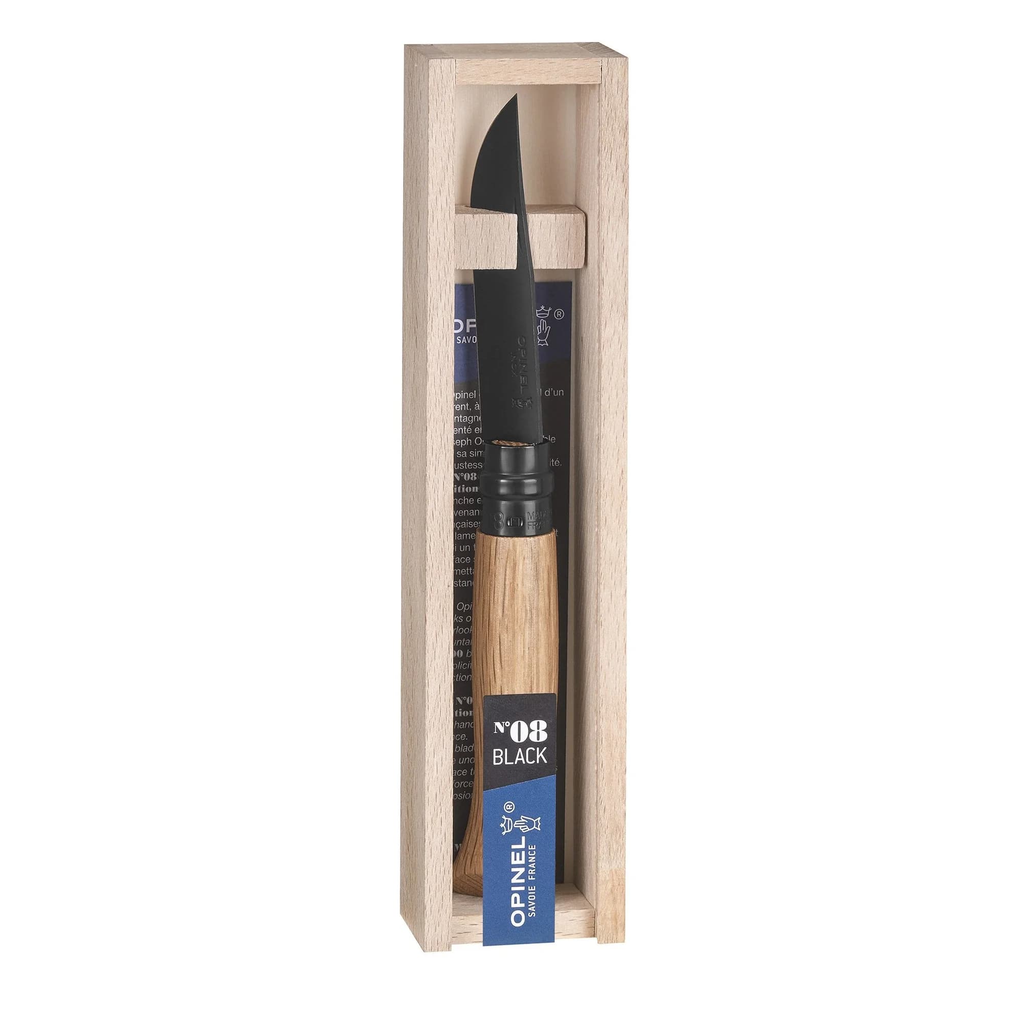 چاقو اپینل 08 استنلس آنودایز – چوب بلوط – لوکس ادیشن Opinel No.08 Black Oak Folding Knife — تصویر ۳