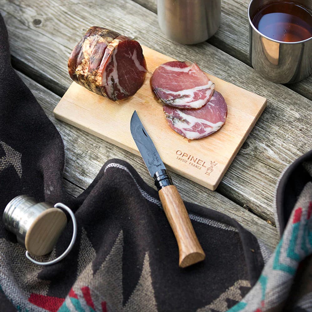 چاقو اپینل 08 استنلس آنودایز – چوب بلوط – لوکس ادیشن Opinel No.08 Black Oak Folding Knife — تصویر ۴