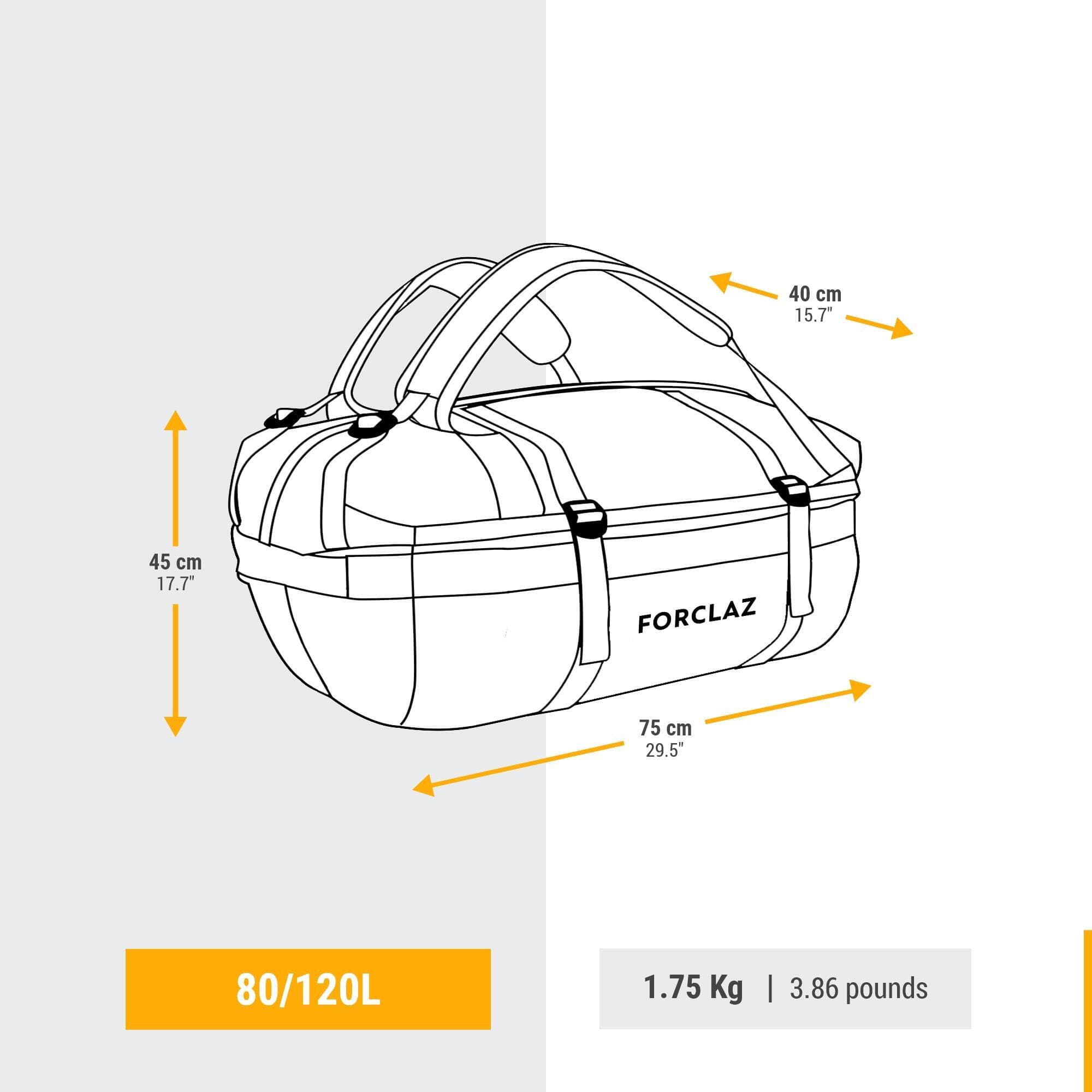 کوله پشتی حمل بار فورکلاز 80/120 لیتری Forclaz Outdoor Trekking Carrying Bag – Water Resistant – Duffel 500 Extend — تصویر ۴