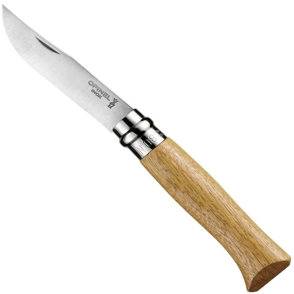 چاقو اپینل 08 استنلس – چوب بلوط Opinel No.08 Stainless Steel Folding Knife | Premium Oak wood