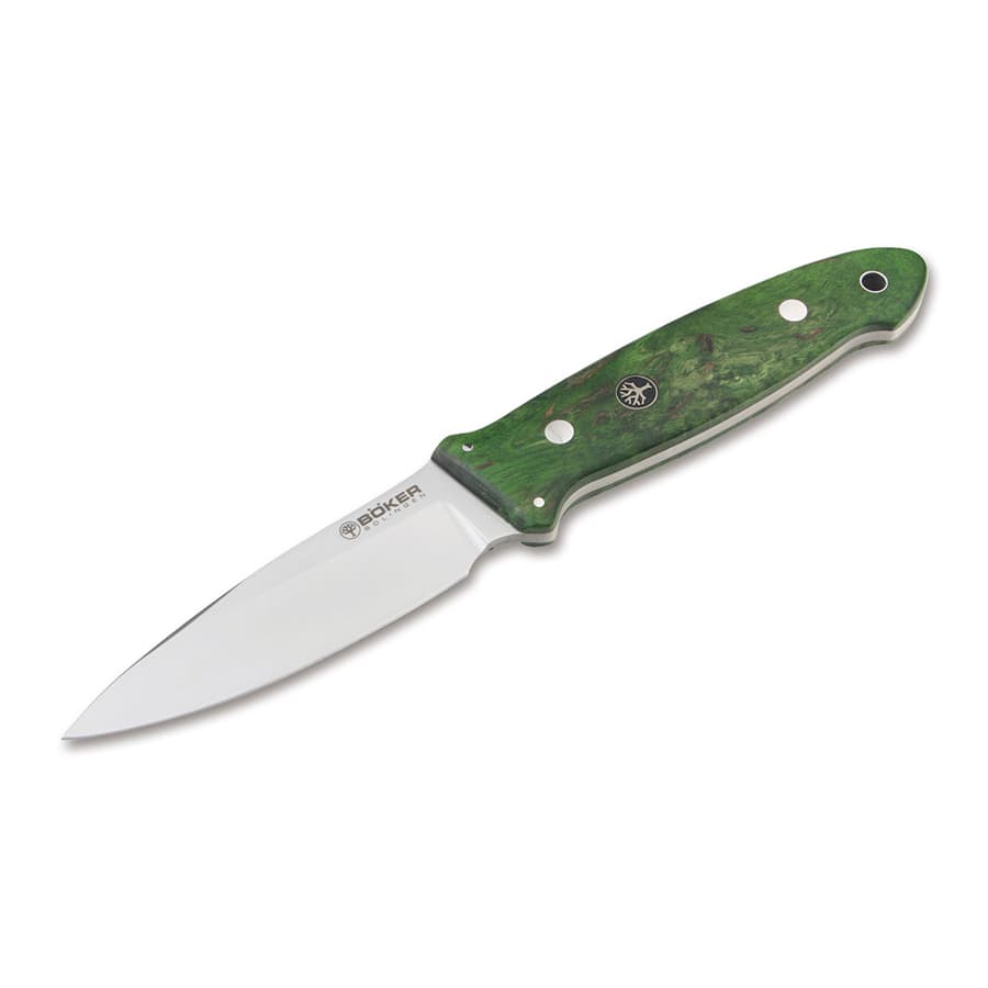 کارد بوکر زولینگن کارلی برچ Böker Manufaktur Solingen Cub Curly Birch Green