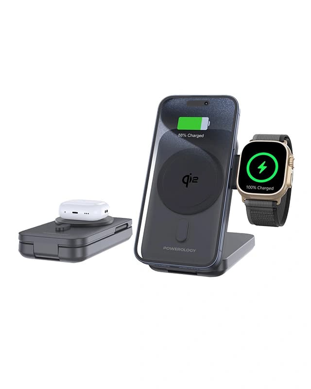 پاوربانک 10000 میلی آمپر وایرلس پاورولوژی Powerology 10000mAh 15W MagSafe Power Bank PPBCHA35-BK — تصویر ۷