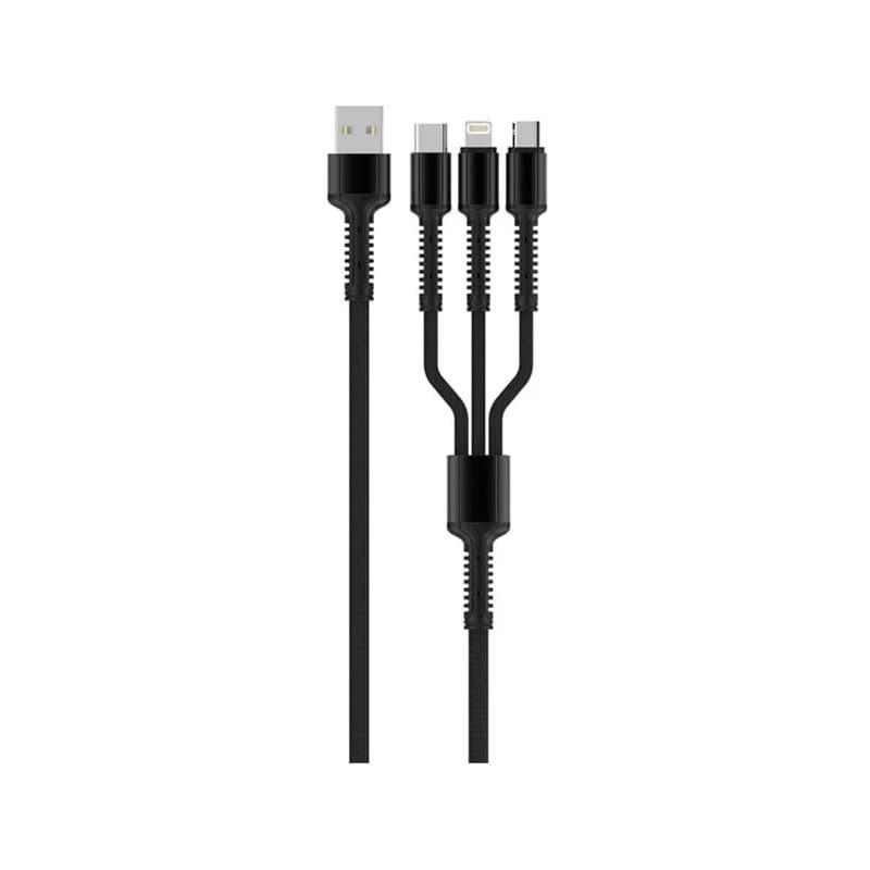 کابل تبدیل USB به microUSB/USB-C/لایتنینگ الدینیو مدل LC93 طول 1.2 متر — تصویر ۲