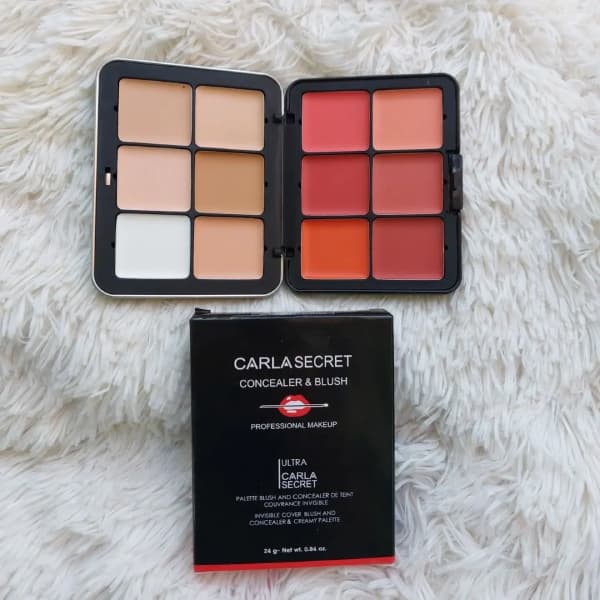 پالت دوطرفه کانتورینگ و کانسیلر و رژلب CARLA SECRET — تصویر ۳