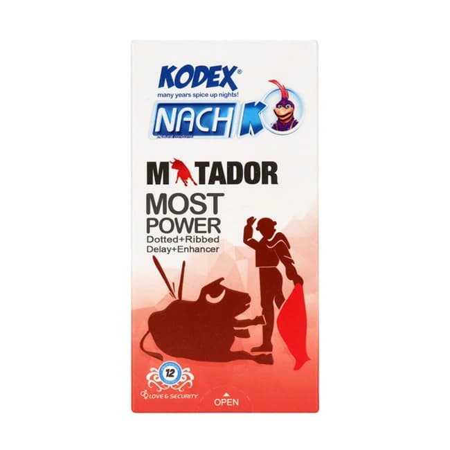 کاندوم خاردار و حلقوی کدکس KODEX مدل ماتادور MATADOR بسته 12 عددی