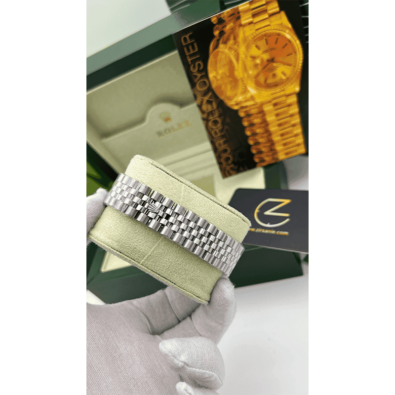 ساعت مچی رولکس دیت جاست سیلور صفحه آبی اندکس نگین (تک و ست) Rolex Datejust Silver Blue Screen Diaomnd Index — تصویر ۸