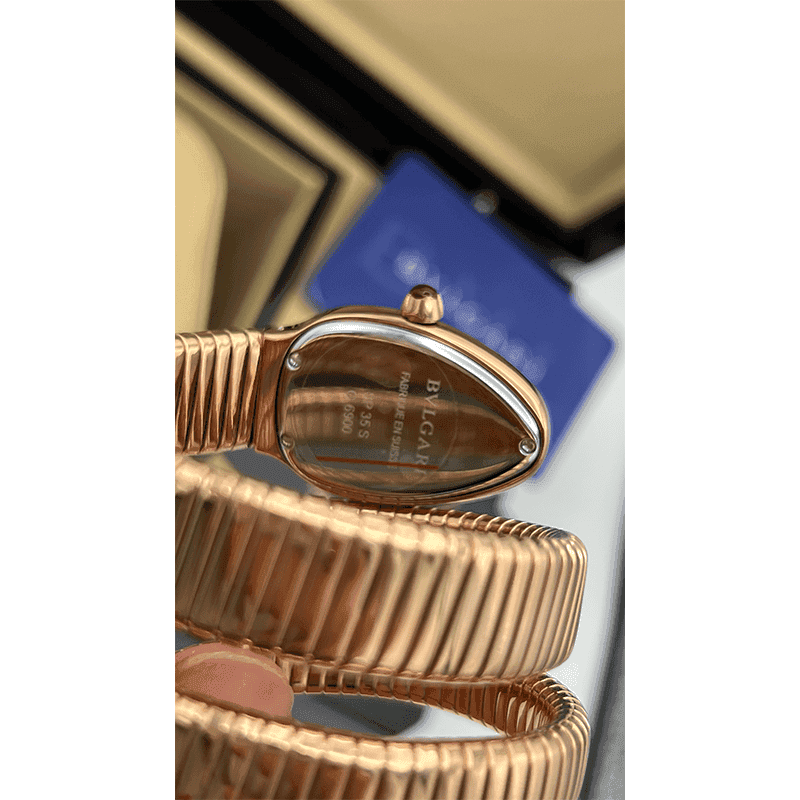 ساعت مچی زنانه بولگاری ماری رزگلد صفحه مشکی دورنگین Bvlgari Serpenti Tubogas Rose Gold Black Screen — تصویر ۲