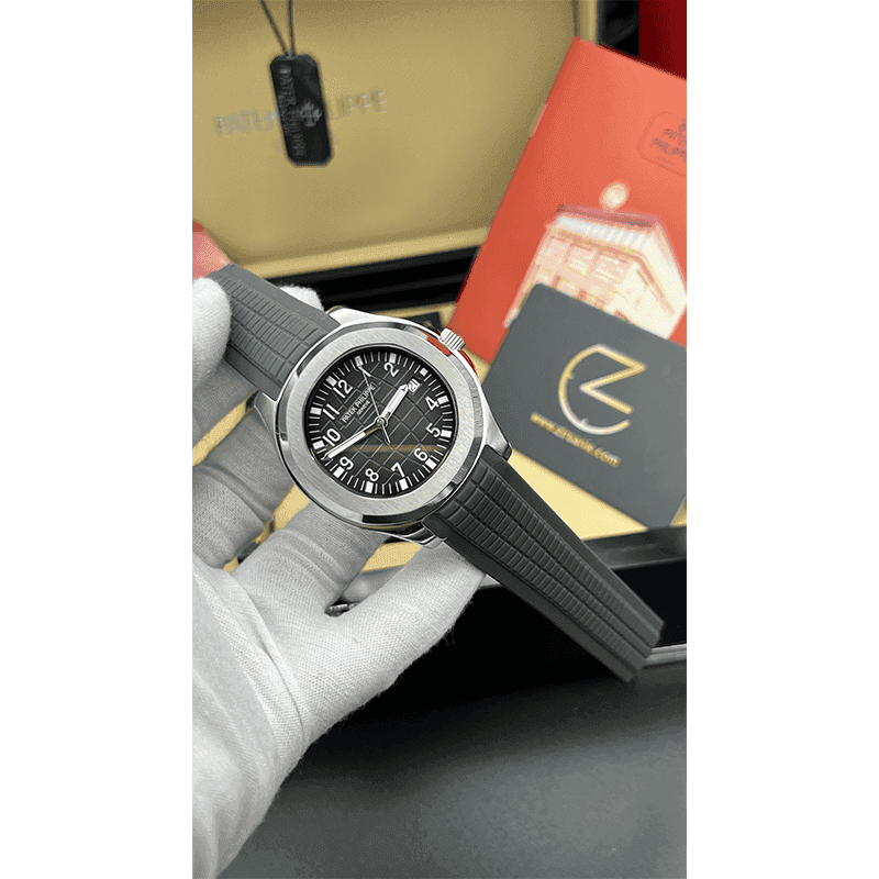 ساعت مچی مردانه پتک فیلیپ آکوانات سیلور فول مشکی Patek Philippe Aquanaut Silver Full Black — تصویر ۲