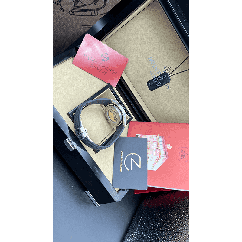 ساعت مچی مردانه پتک فیلیپ آکوانات سیلور فول مشکی Patek Philippe Aquanaut Silver Full Black — تصویر ۴