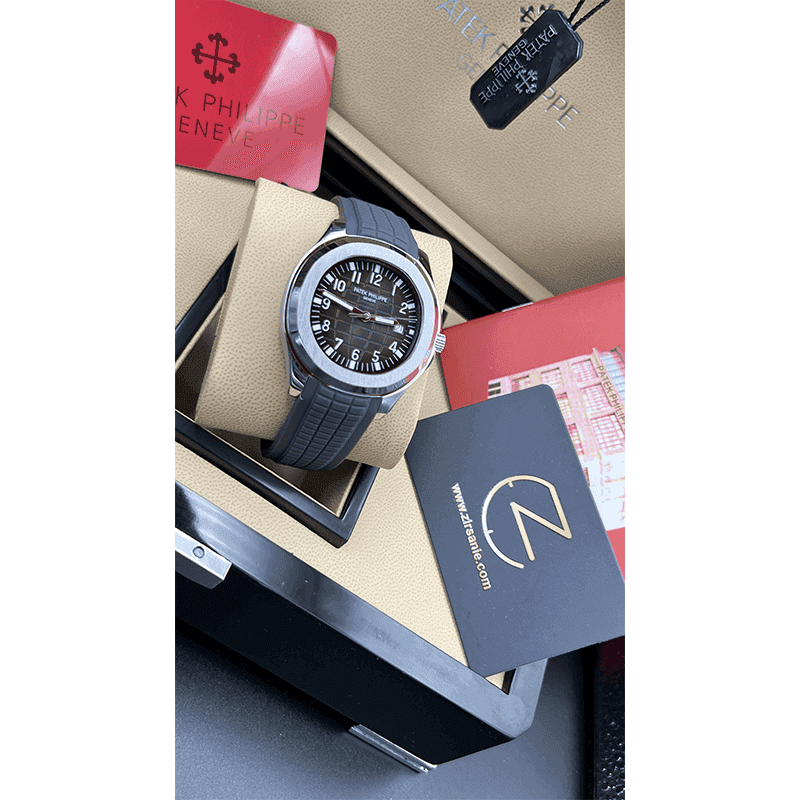 ساعت مچی مردانه پتک فیلیپ آکوانات سیلور فول مشکی Patek Philippe Aquanaut Silver Full Black — تصویر ۶