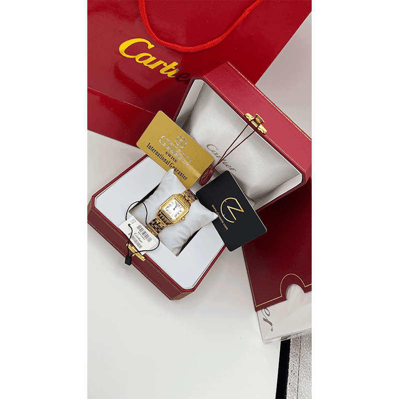 ساعت مچی زنانه کارتیر پنتر گلد دورنگین Cartier Panthere Gold Diamonds — تصویر ۶