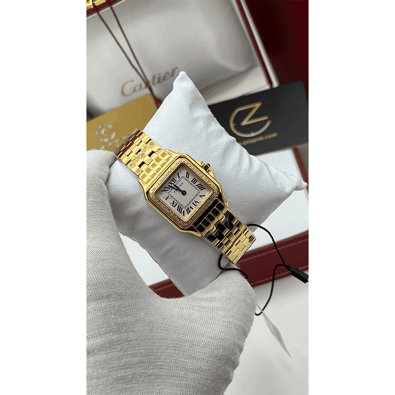 ساعت مچی زنانه کارتیر پنتر گلد دورنگین Cartier Panthere Gold Diamonds — تصویر ۴