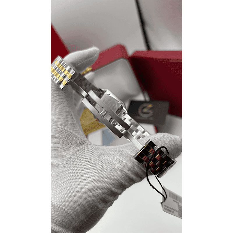 ساعت مچی زنانه کارتیر پنتر سیلور طلایی دورنگین Cartier Panthere Silver Gold Diamonds — تصویر ۳