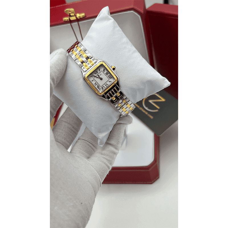 ساعت مچی زنانه کارتیر سیلور طلایی پنتر Cartier Panthere Silver Golden — تصویر ۴
