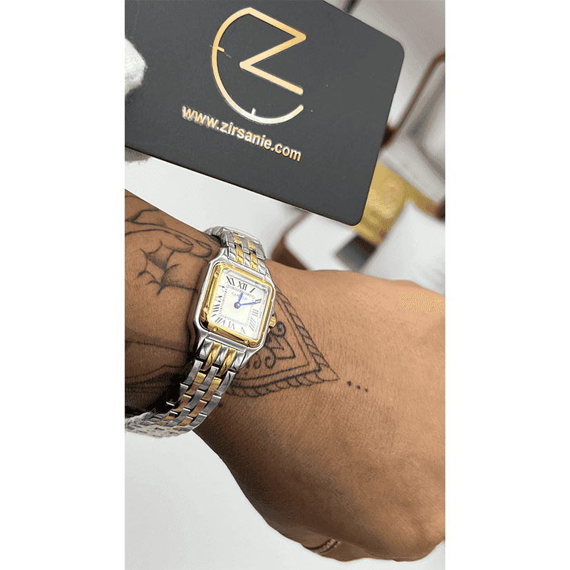 ساعت مچی زنانه کارتیر سیلور طلایی پنتر Cartier Panthere Silver Golden — تصویر ۲