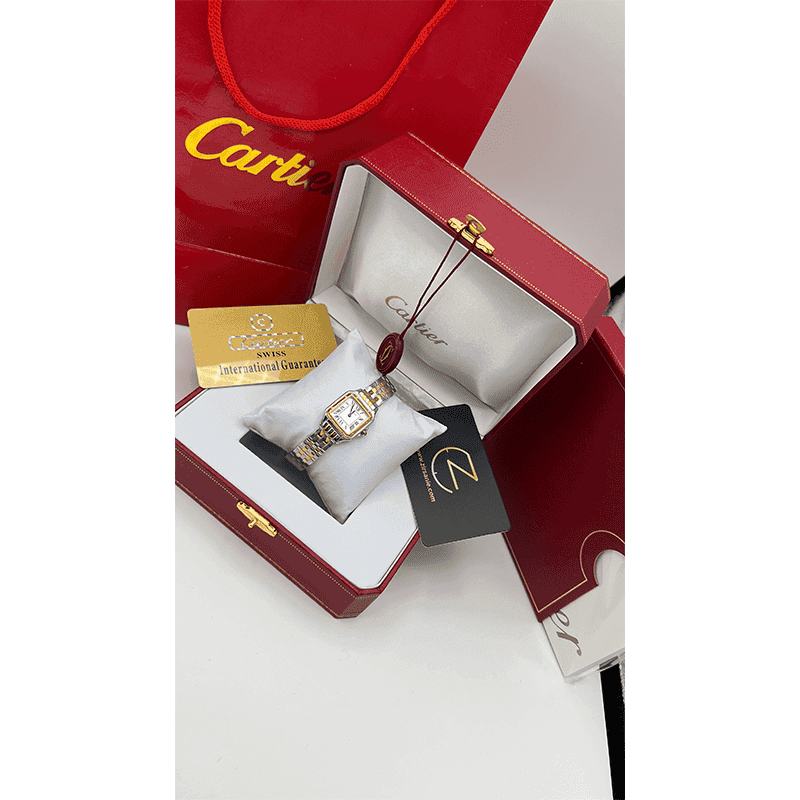 ساعت مچی زنانه کارتیر سیلور طلایی پنتر Cartier Panthere Silver Golden — تصویر ۶