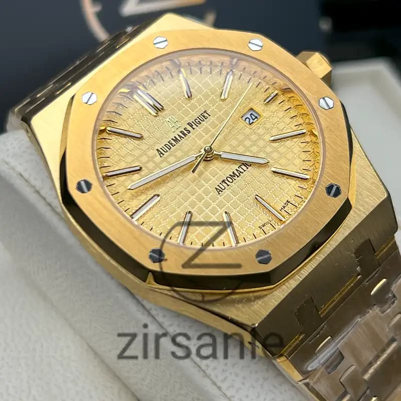 ساعت مچی مردانه اودمار پیگه تمام طلایی Audemars Piguet Royal Oak Full Golden — تصویر ۴