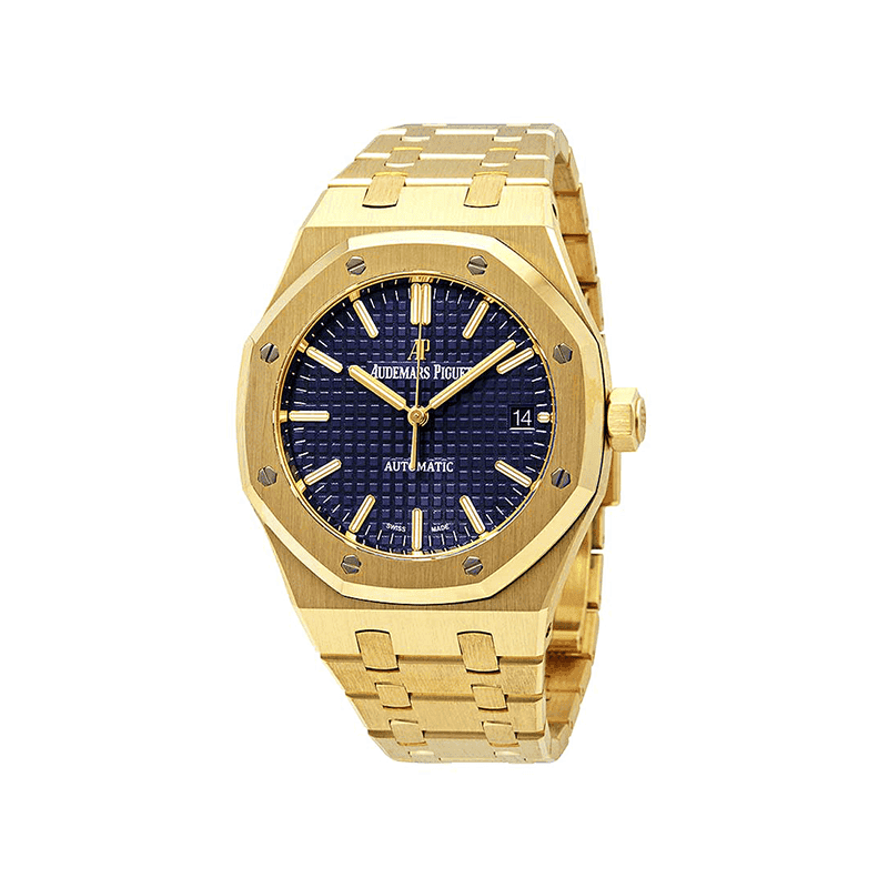 ساعت مچی اودمار پیگه طلایی صفحه آبی (تک و ست) Audemars Piguet Royal Oak Golden Blue Screen