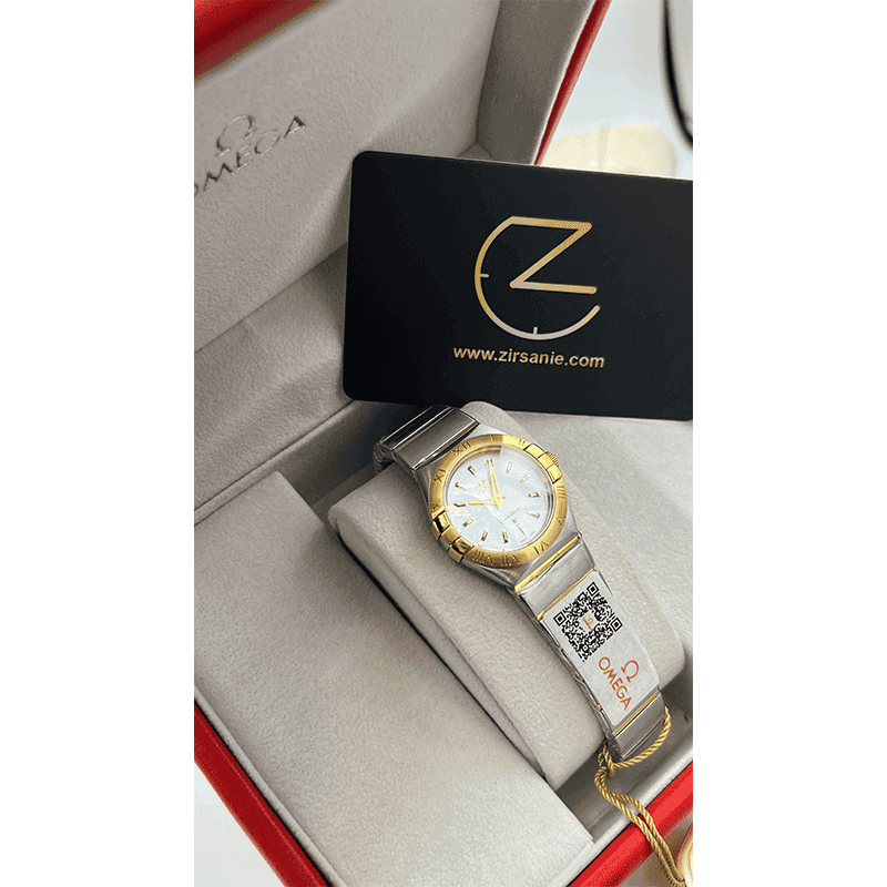 ساعت مچی امگا كانسليشن دو رنگ سیلور طلایی صفحه صدفی اندکس خط Omega Constellation Silver-Gold Pearl Screen Line Index — تصویر ۵